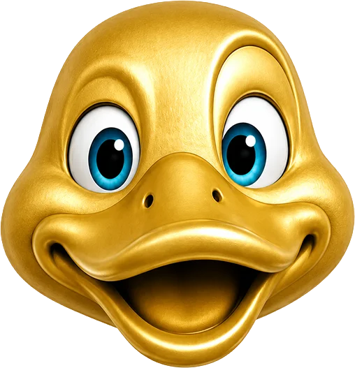 Spaweb-eend Goud